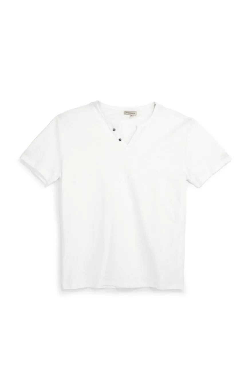 T-shirt bianca con bottoni Sevenoaks NBY1343