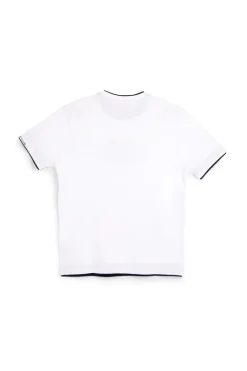T-shirt bianca con profili a contrasto in cotone Us golf TS1053