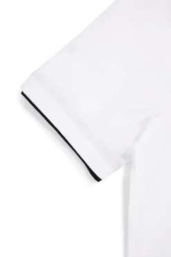 T-shirt bianca con profili a contrasto in cotone Us golf TS1053