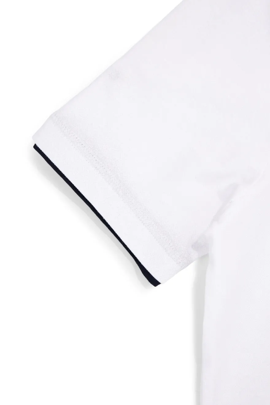 T-shirt bianca con profili a contrasto in cotone Us golf TS1053