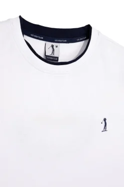 T-shirt bianca con profili a contrasto in cotone Us golf TS1053