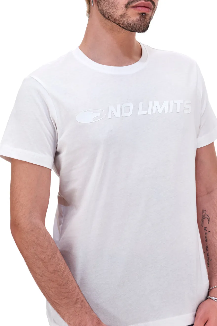 T-Shirt Bianca con Stampa No Limits 049S24