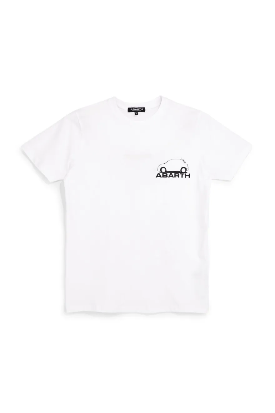 T-shirt bianca con stampa logo Abarth AH017TE