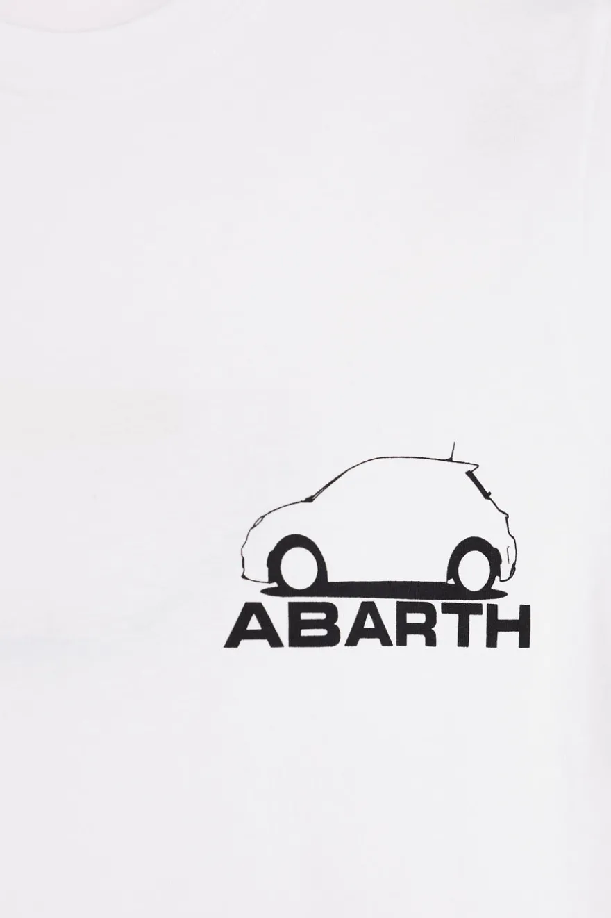 T-shirt bianca con stampa logo Abarth AH017TE