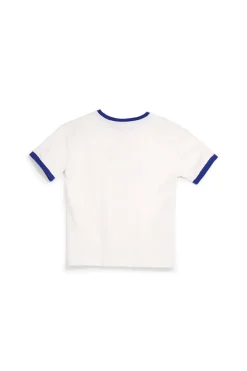 T-shirt bianca con stampa pallone Pitt kids PT-B-T-9052