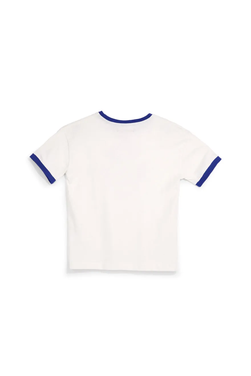T-shirt bianca con stampa pallone Pitt kids PT-B-T-9052