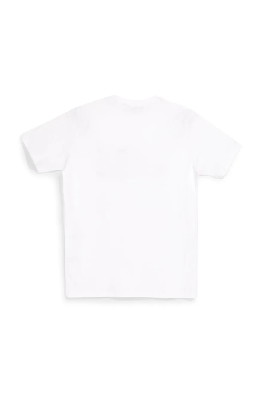 T-shirt bianca con stampa frontale Abarth AH003TE