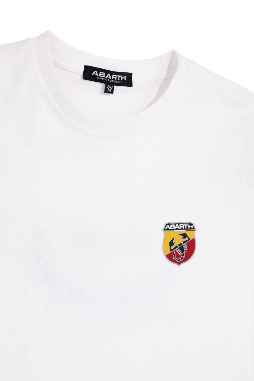 T-shirt bianca in cotone made in Italy Abarth 01