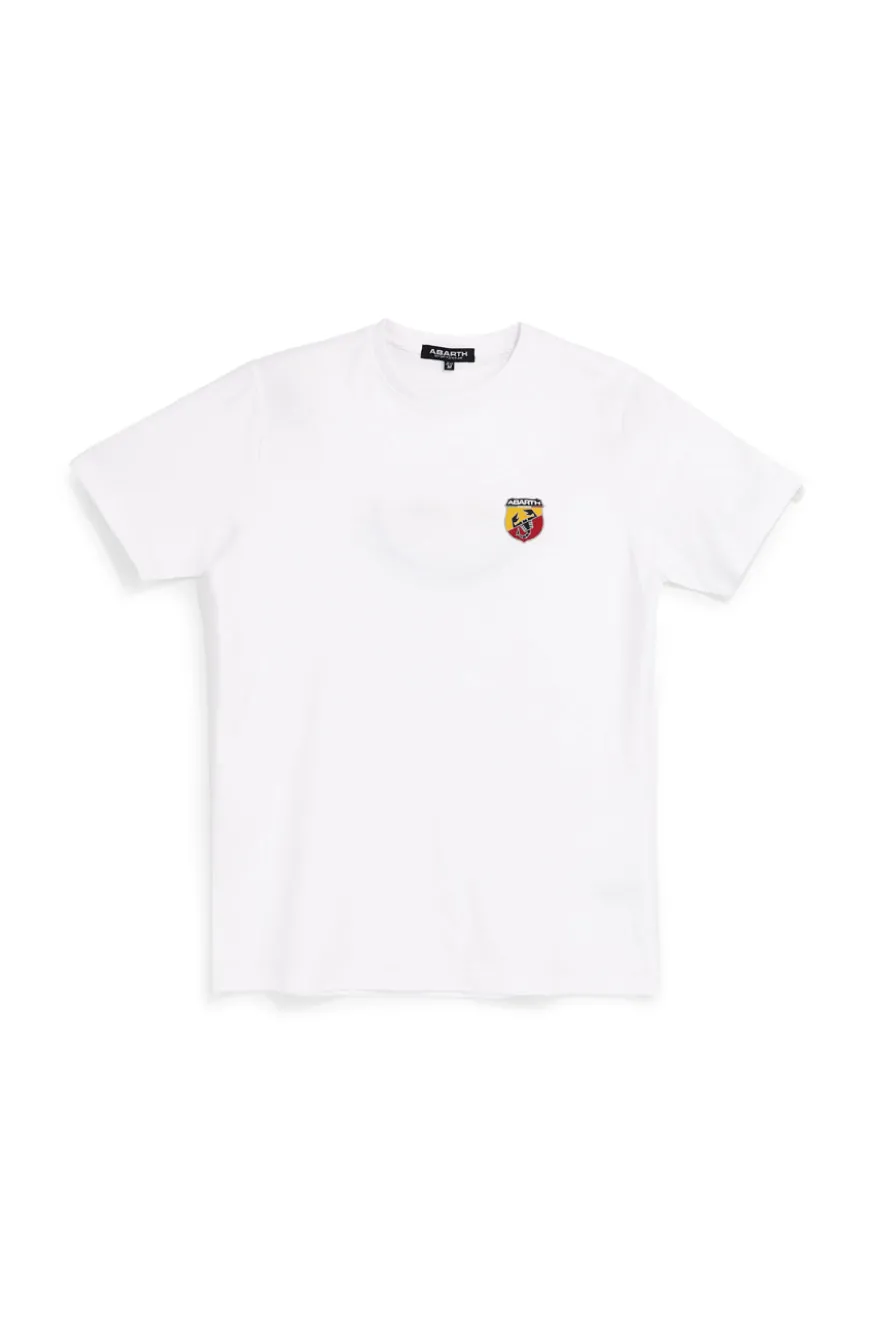 T-shirt bianca in cotone made in Italy Abarth 01