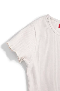 T-shirt bianca in tessuto a costine Pitt kids PT-G-T-9057