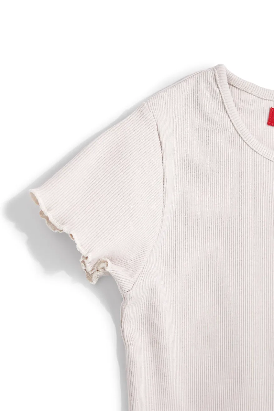 T-shirt bianca in tessuto a costine Pitt kids PT-G-T-9057