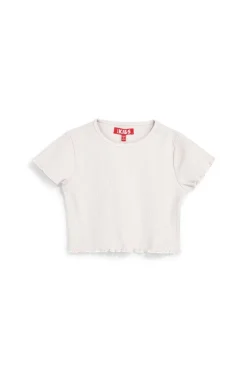 T-shirt bianca in tessuto a costine Pitt kids PT-G-T-9057