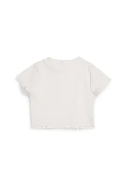 T-shirt bianca in tessuto a costine Pitt kids PT-G-T-9057