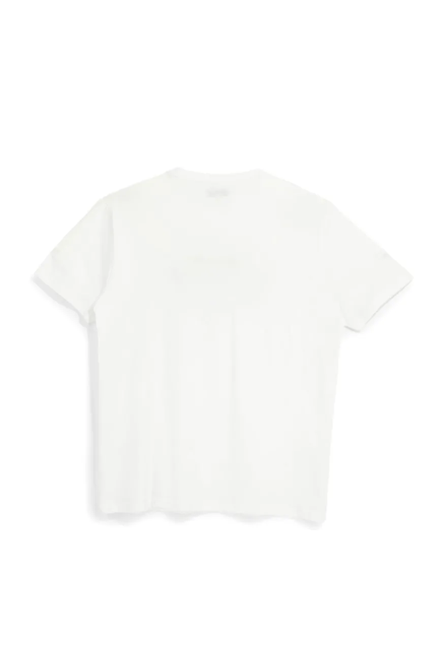 T-shirt bianco scollo a V manica corta Sevenoaks NBY702
