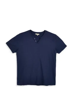 T-shirt blu con bottoni Sevenoaks NBY1343