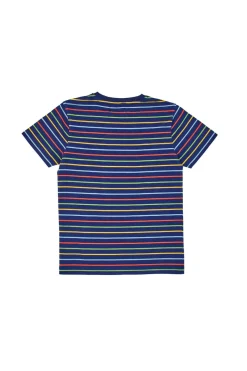 T-Shirt Blu con Righe Colorate Pitt Kids PT-B-T-05007