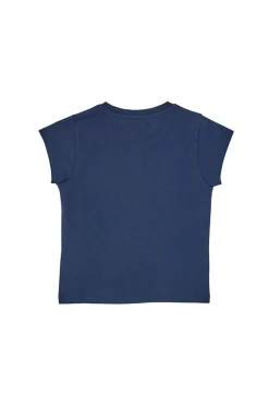 T-Shirt Blu con Stampa con Glitter Pitt Kids PT-G-T-05051
