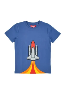 T-Shirt Blu con Stampa Pitt Kids PT-B-T-05027