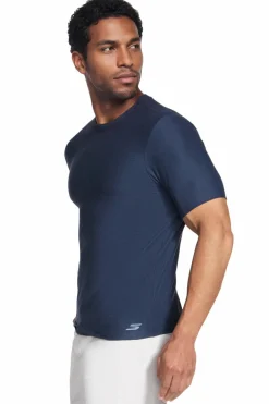 T-shirt blu girocollo traspirante Skechers GO DRI All Day Tee