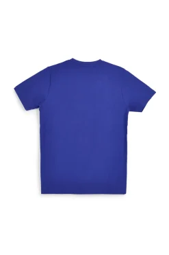 T-shirt blu royal con stampa frontale Abarth AH003TE