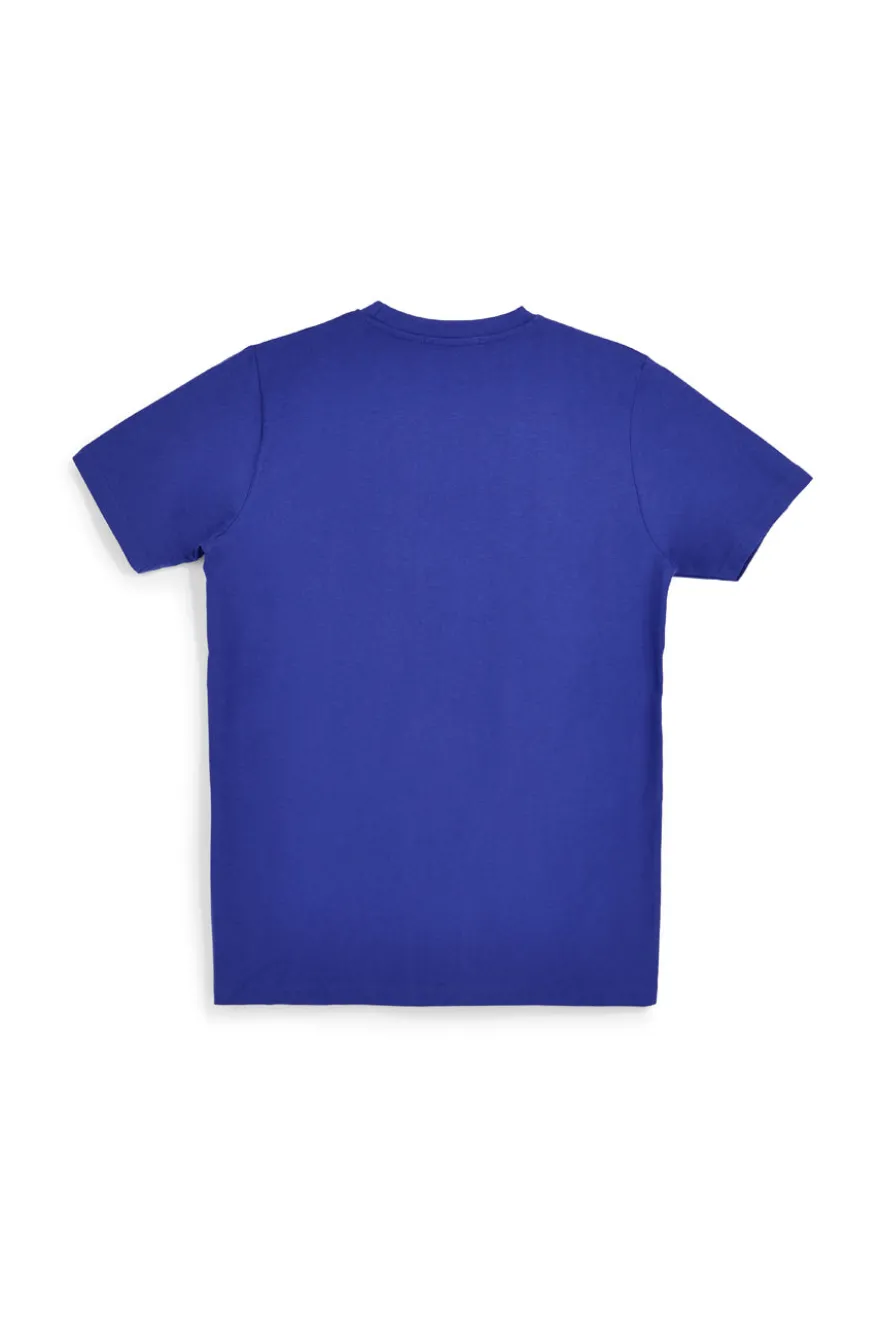 T-shirt blu royal con stampa frontale Abarth AH003TE