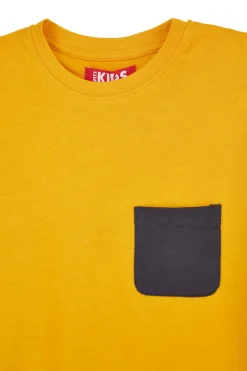 T-shirt gialla con taschino Pitt kids Pt-b-t-9025
