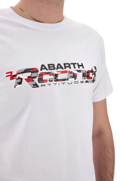 T-Shirt Girocollo Bianca con Stampa Racing Attitude ABARTH AH24SS081
