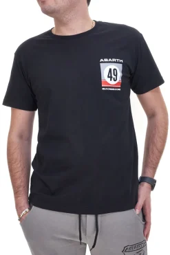 T-Shirt Girocollo Nera con Logo sul Cuore ABARTH AH24SS054