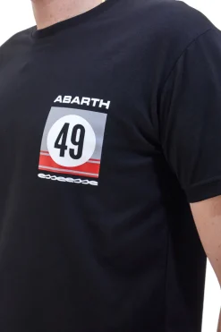 T-Shirt Girocollo Nera con Logo sul Cuore ABARTH AH24SS054