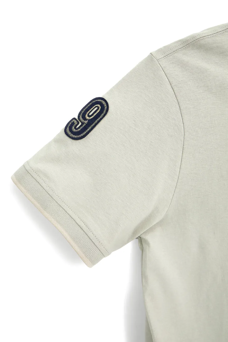 T-shirt Grigia con stampa frontale e patch sulla manica Us golf TS2607