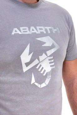 T-shirt grigia in cotone con logo Abarth AH025TE