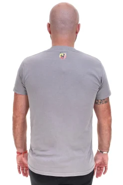 T-shirt grigia in cotone con logo Abarth AH025TE