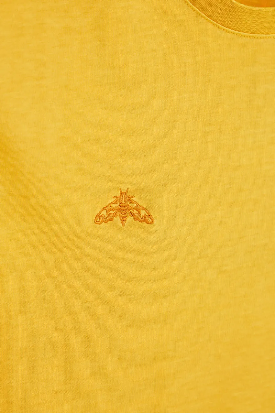 T-shirt in cotone gialla con logo Pittarello Tierra pt-m-t-9067