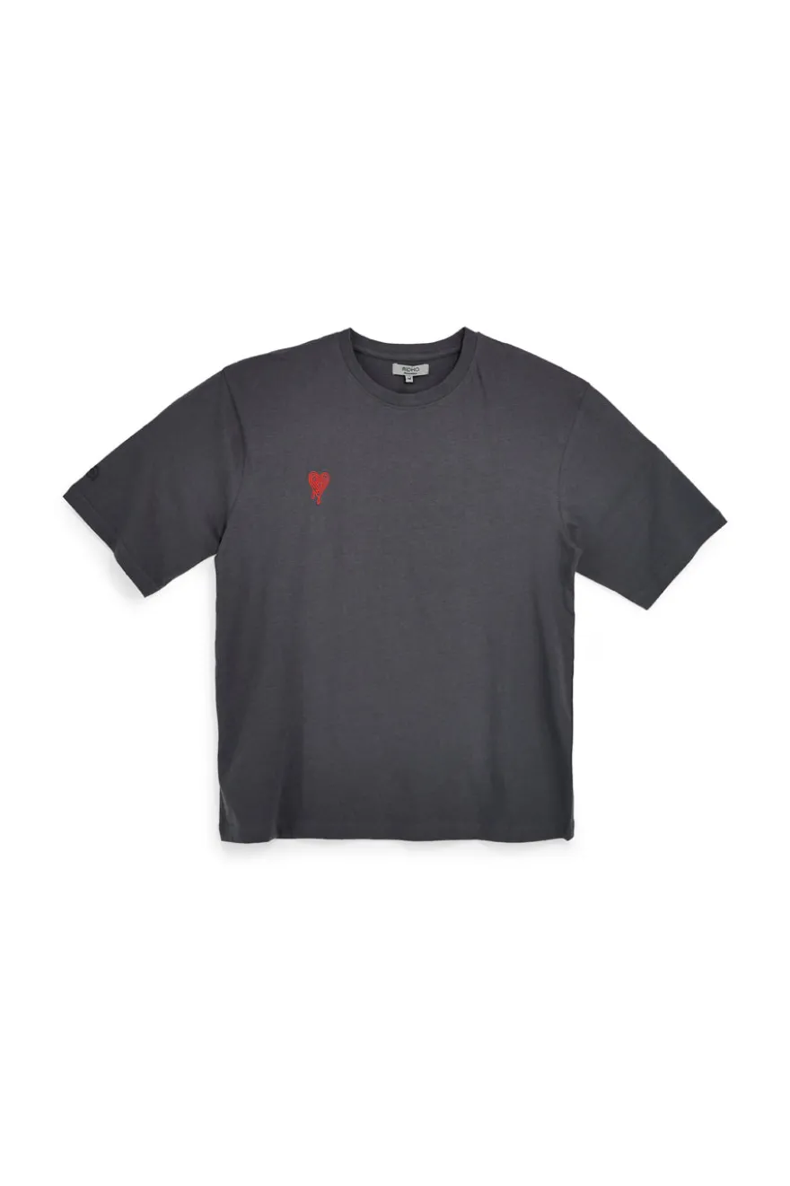 T-shirt in cotone grigia con stampa grafica Boardman Alpha pt-m-t-9064