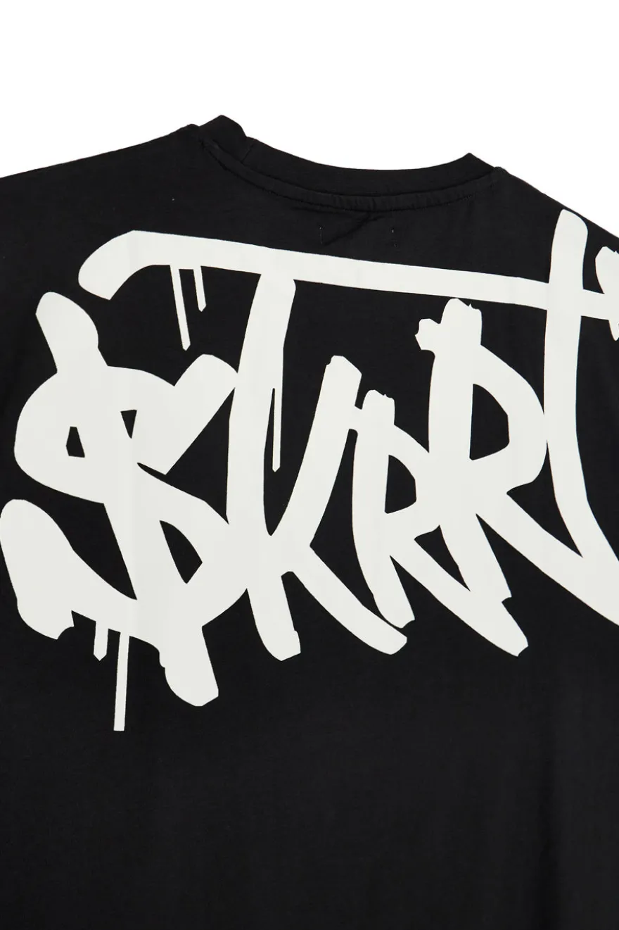 T-shirt in cotone nera con stampa grafica Boardman Alpha pt-m-t-9074