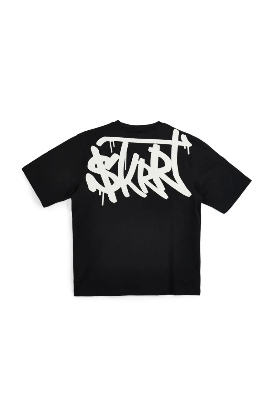 T-shirt in cotone nera con stampa grafica Boardman Alpha pt-m-t-9074
