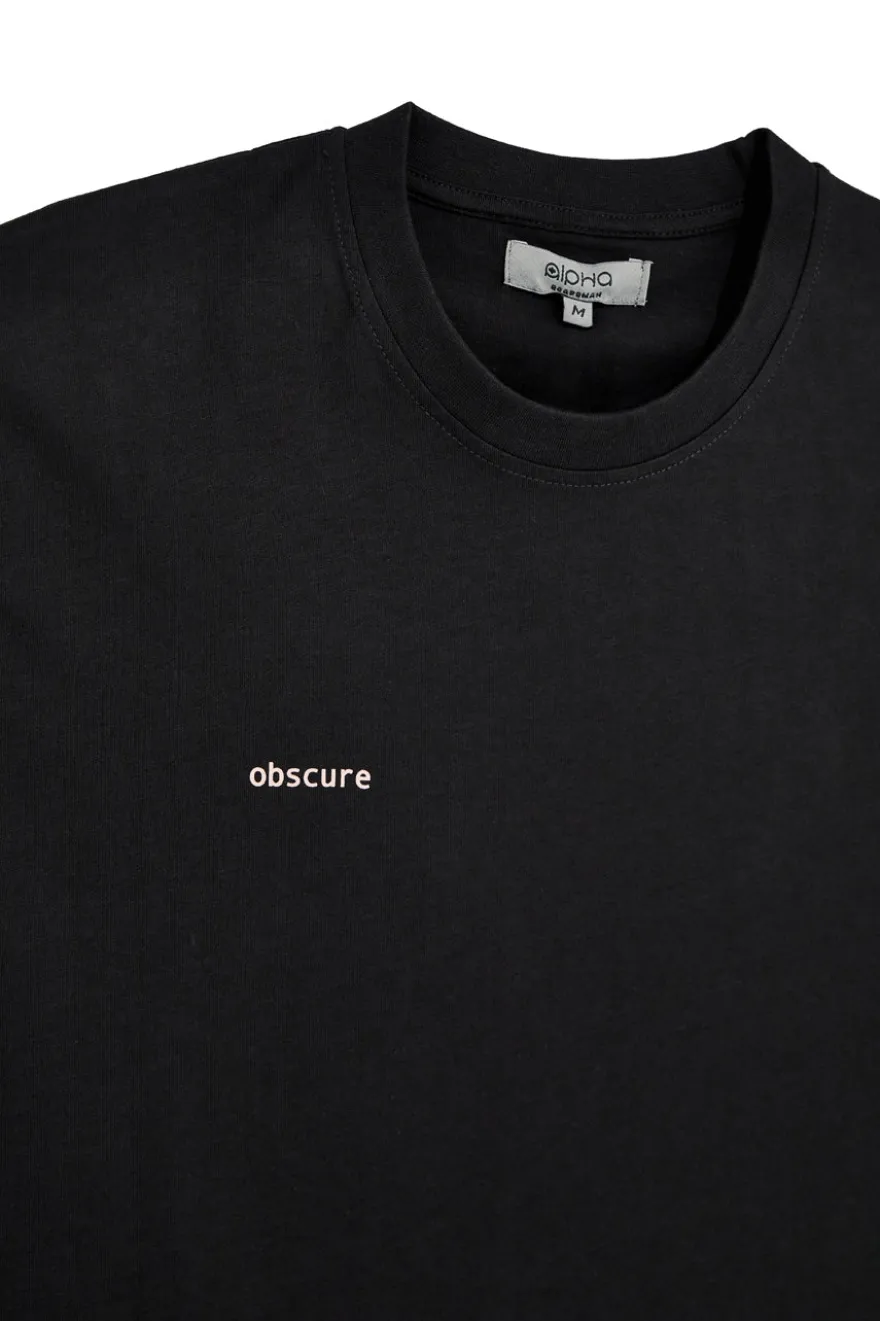 T-shirt in cotone nera con stampa grafica Boardman Alpha pt-m-t-9062