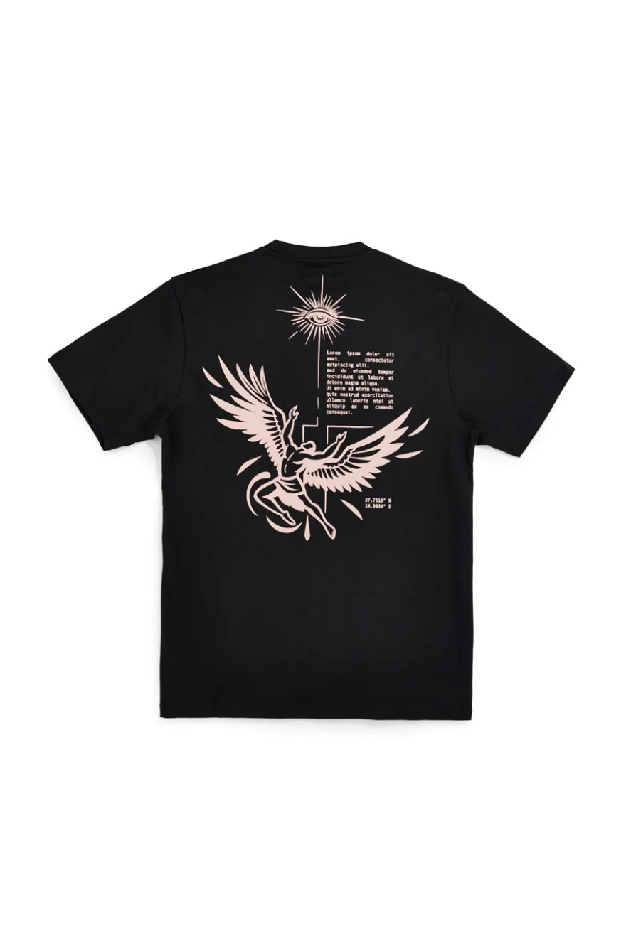 T-shirt in cotone nera con stampa grafica Boardman Alpha pt-m-t-9062
