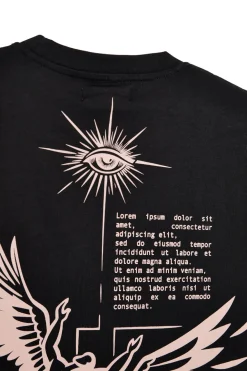 T-shirt in cotone nera con stampa grafica Boardman Alpha pt-m-t-9062
