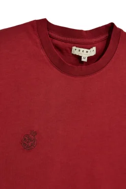 T-shirt in cotone rossa con logo Pittarello Tierra pt-m-t-9069