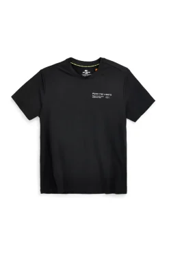 T-shirt nera a maniche corte con stampa frontale No limits MATS026S26