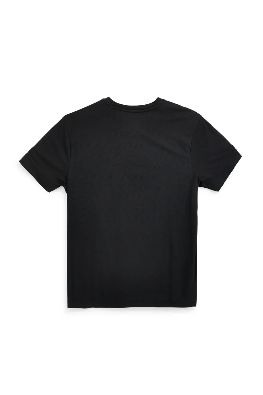 T-shirt nera a maniche corte con stampa frontale No limits MATS026S26