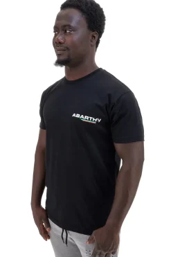 T-shirt nera con logo frontale 100% Cotone Abarth AH002TE