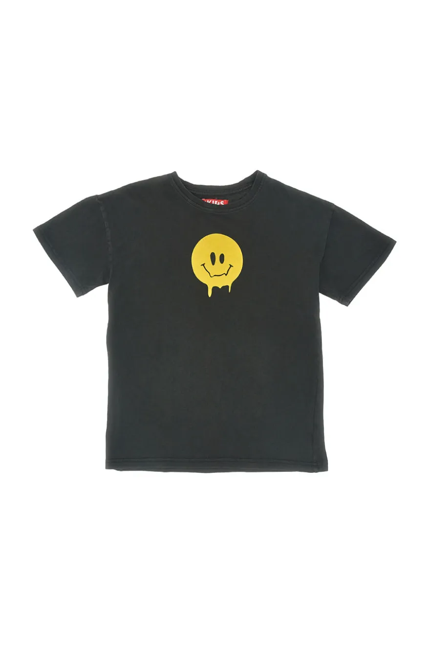 T-Shirt Nera Con Smile PITT KIDS PT-K-T-7017