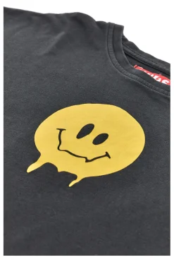 T-Shirt Nera Con Smile PITT KIDS PT-K-T-7017