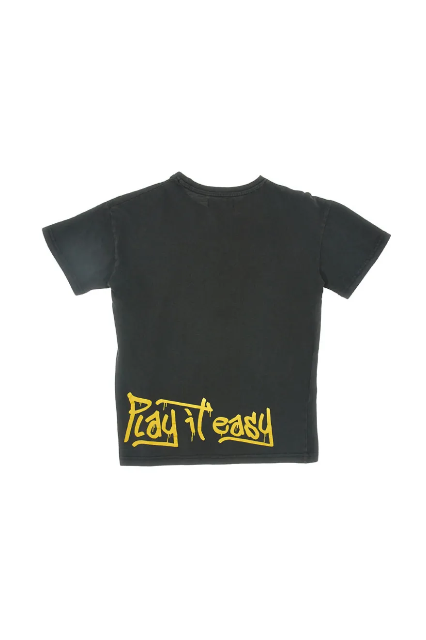 T-Shirt Nera Con Smile PITT KIDS PT-K-T-7017