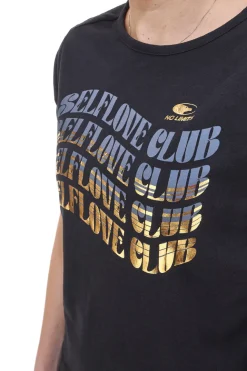 T-Shirt Nera con Stampa Frontale NO LIMITS LABK003S25