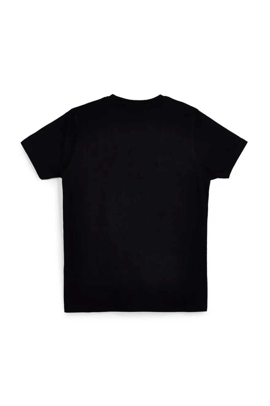 T-shirt nera con stampa frontale Abarth AH003TE