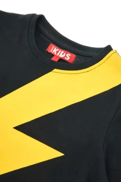 T-Shirt Nera Con Stampa Lampo Pitt Kids PT-B-T-05038