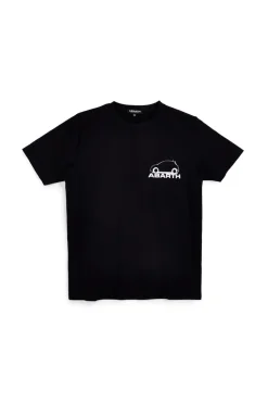 T-shirt nera con stampa logo Abarth AH017TE